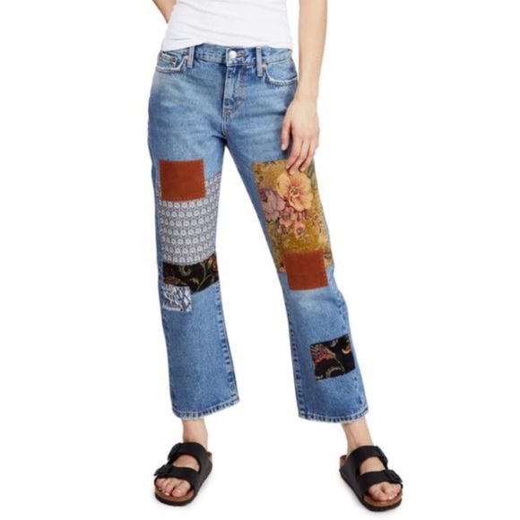 Free People Denim - Free People Jeans Blue Size 25 We The Free Poppy Patch Denim Jeans NWT